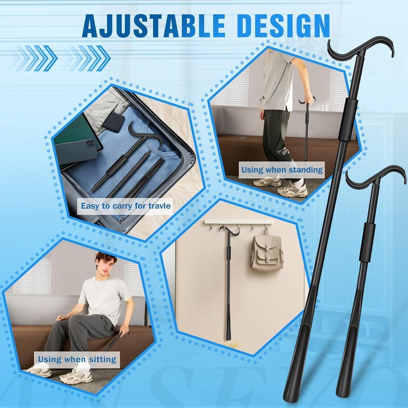 Ansevo 35 Inch Long Handle Shoe Horn for Seniors, Dressing Stick for Elderly, Sock Aids for Putting on Socks, Shirts, Shoes - Image 5